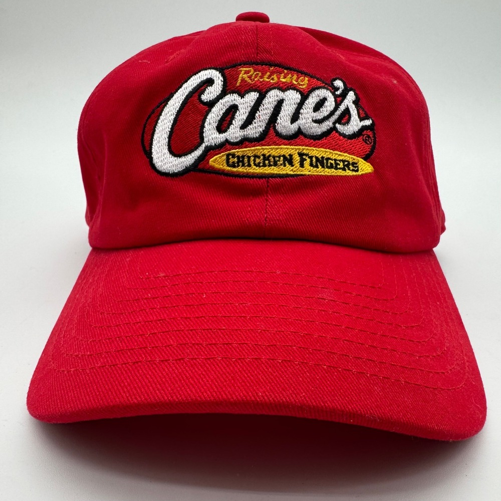 Raising Canes Chicken Fingers Hat Red One Love Embroidered Baseball Cap